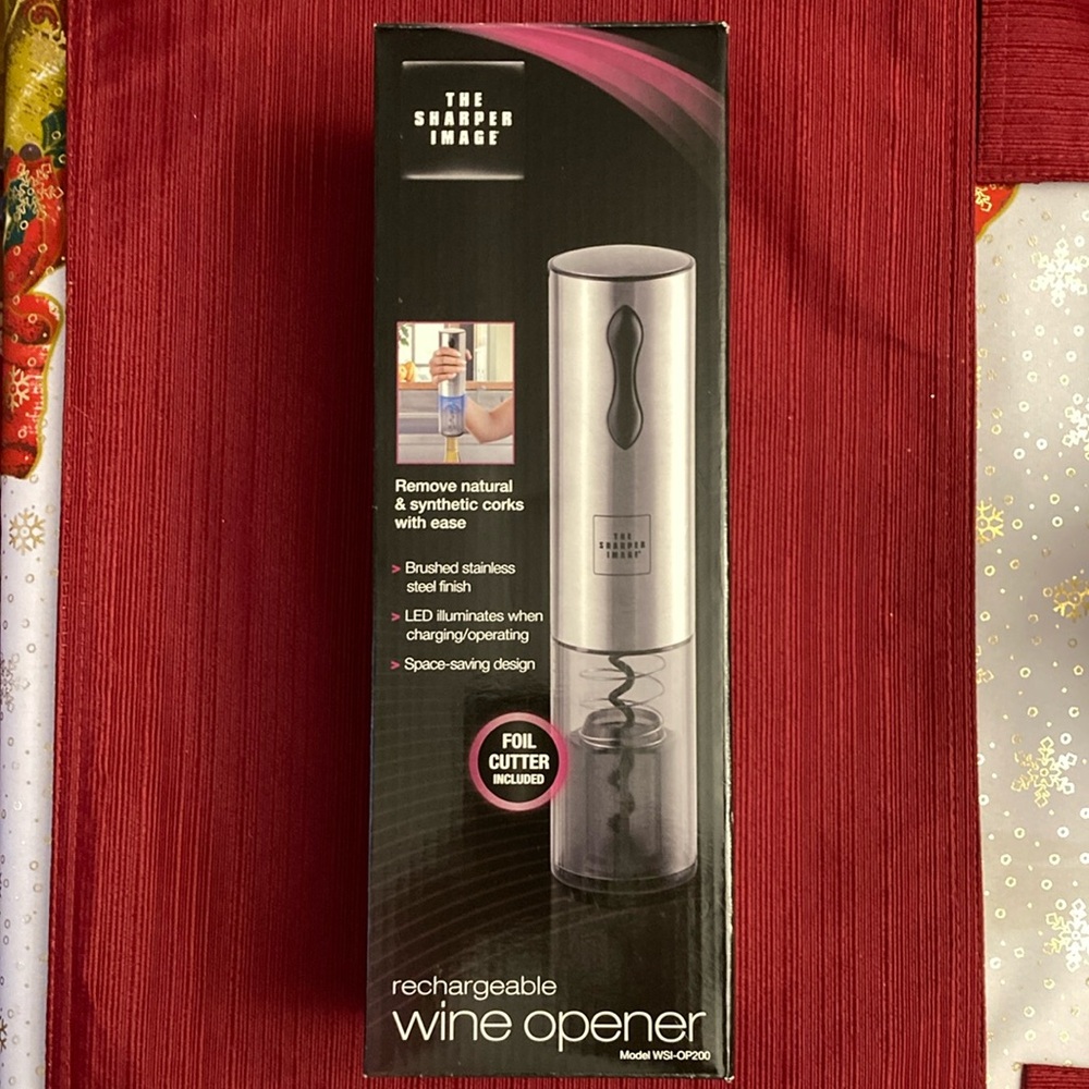 Sharper Image rechargeable wine opener